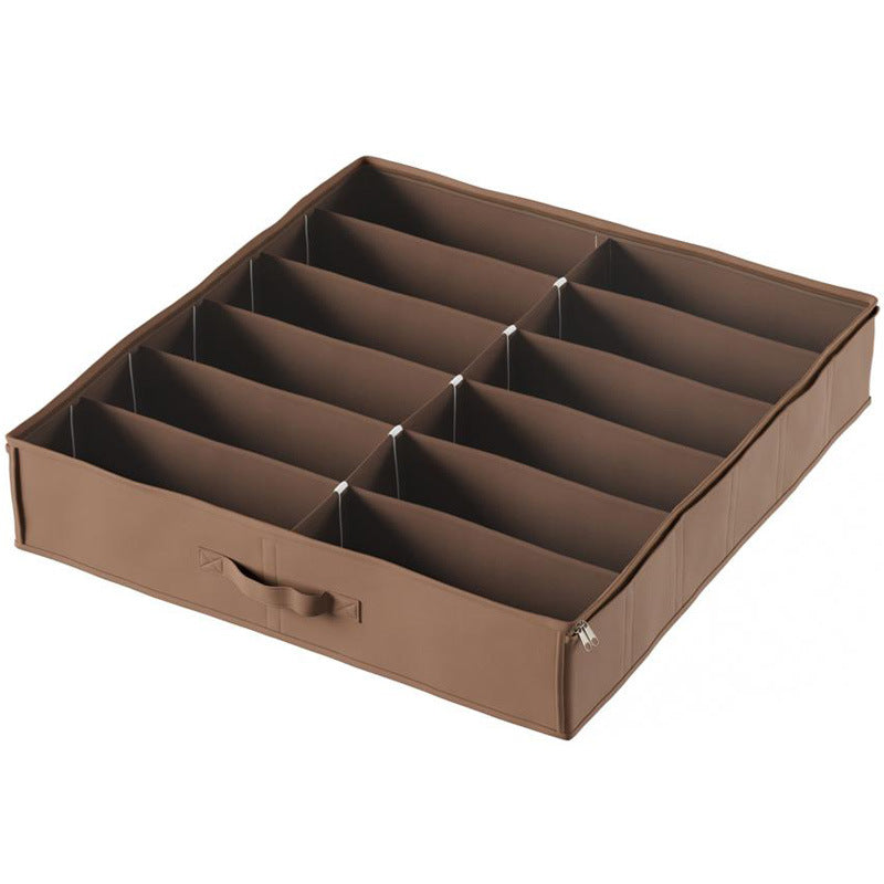 Bed sole shoe storage box Transparent packaging storage box Foldable non-woven lattice storage finishing bag