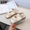 Vancahao girls' pearl & floral princess sandals -  summer new arrivals: stylish soft-soled beach sandals for kids