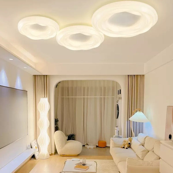 Simple modern full spectrum eye protection bedroom ceiling light cookie cream wind cloud study whole house smart lamp