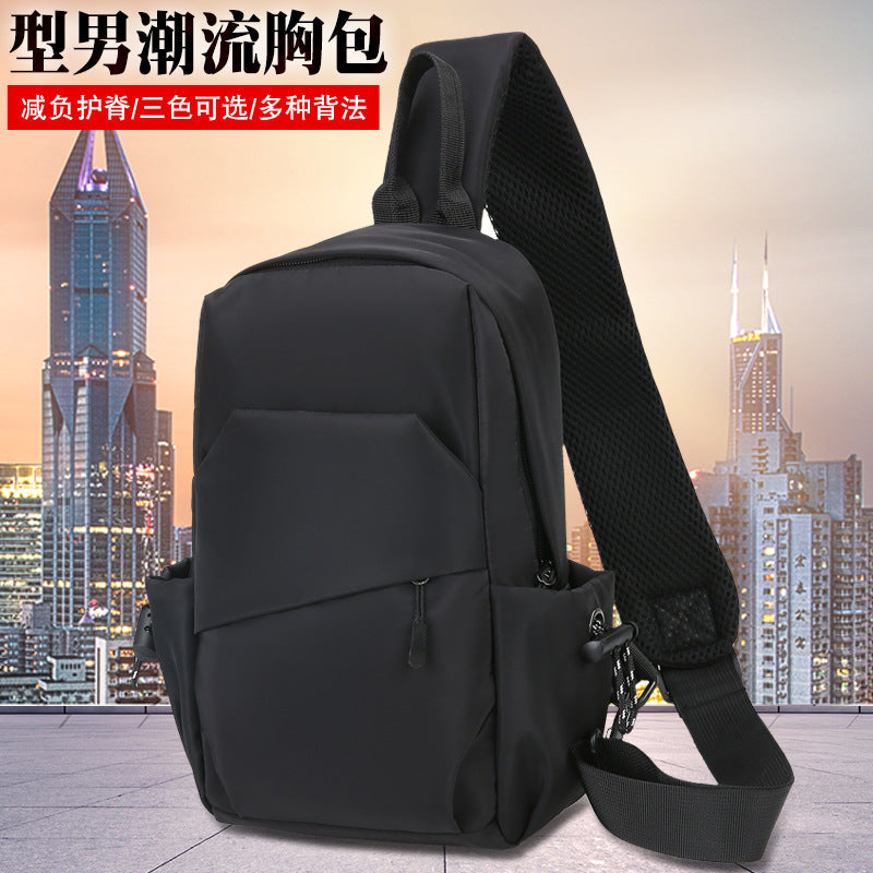 Cross-border casual men's Oxford cloth breast bag personalized casual Oxford cloth fabric shoulder messenger bag small backpack wholesale