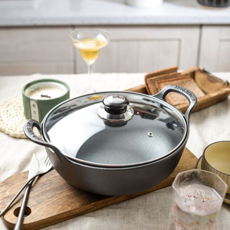 Cast iron pot saucepan household uncoated non-stick old-fashioned pig iron hanging thickened soup pot manufacturer Japanese-style pot ingot pot
