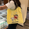Summer new crayon shin-chan embroidered cartoon large capacity commuter eco-friendly shopping bag shoulder bag fashion tote bag