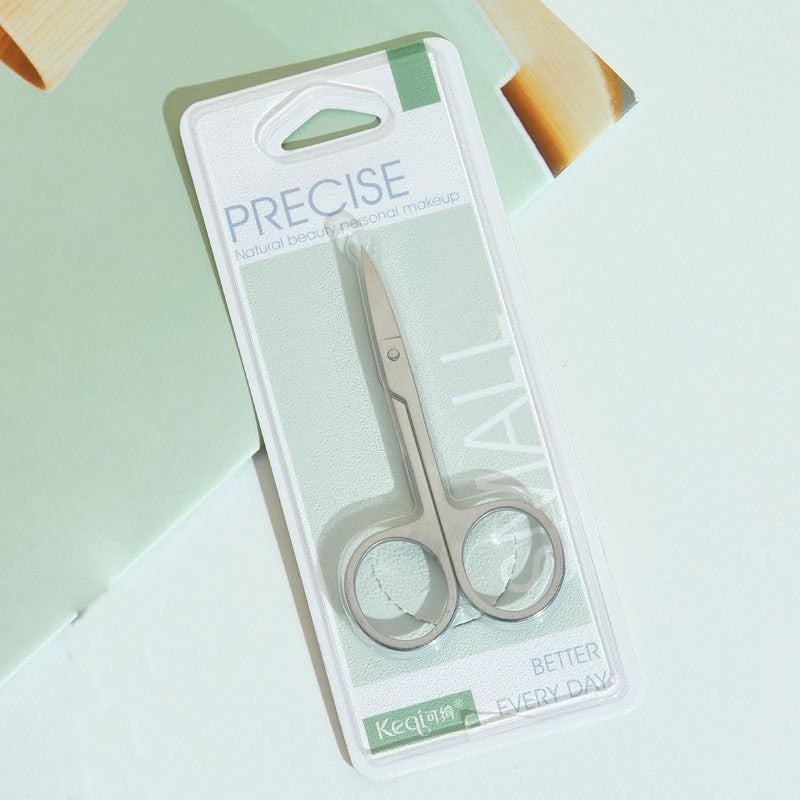 Keqi eyebrow scissors, nose hair scissors, beauty eyebrow shape, professional small scissors, elbow tip scissors, beauty tools, multi-purpose hot model