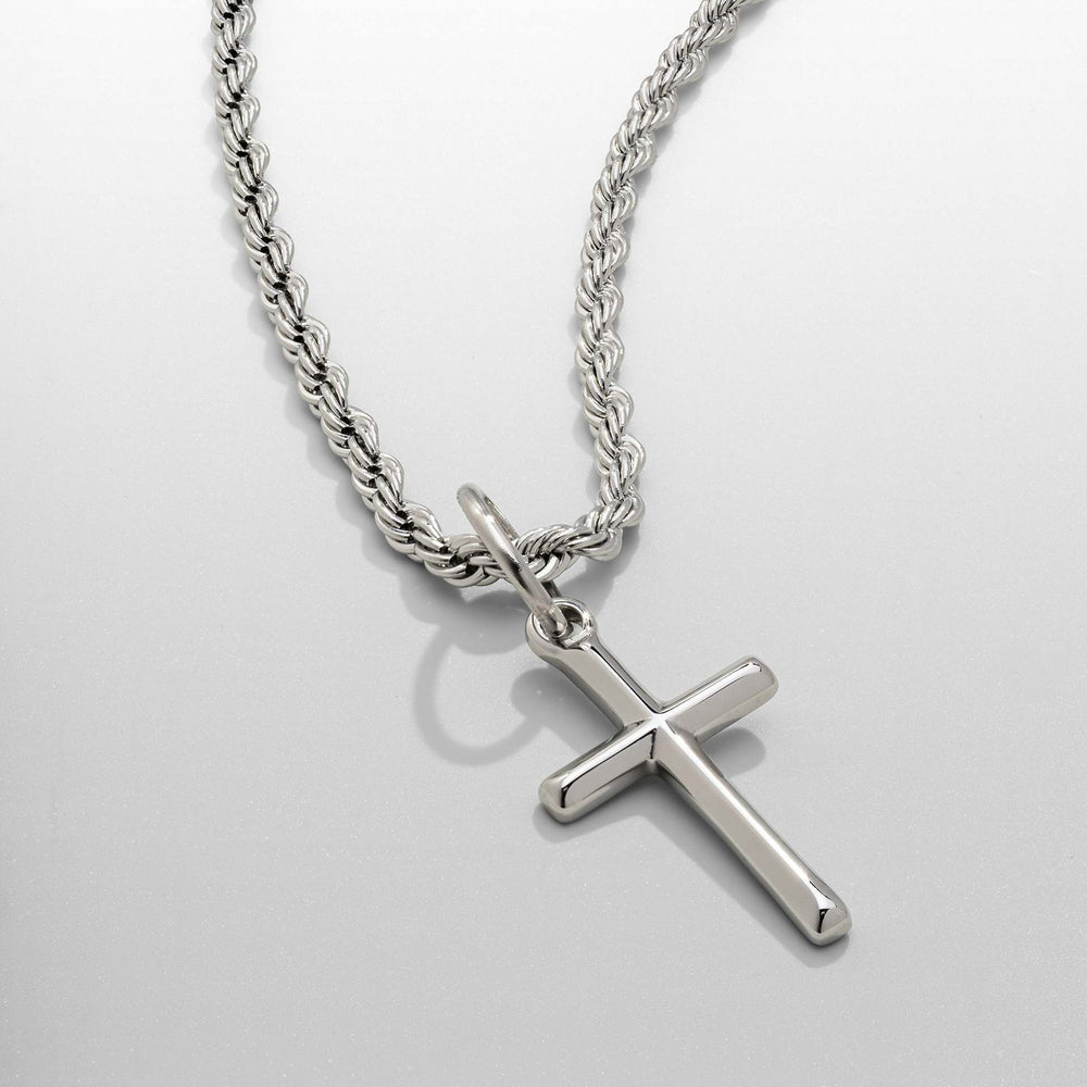 European and american cross-border tmue hot-selling men's twisted rope chain hip hop trendy chain cross pendant necklace