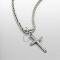 European and american cross-border tmue hot-selling men's twisted rope chain hip hop trendy chain cross pendant necklace
