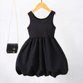 Girls' (toddler) dress, solid color summer outfit, sweet girl dress