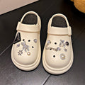 Women's summer clogs: new platform sandals with thick soles, hidden heel, beach-ready, nurse-style, closed-toe, half-slipper design