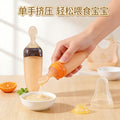 Baby food feeding spoon, silicone spoon, newborn rice cereal spoon, bottle-feeding soft squeeze spoon, baby feeding supplement tool