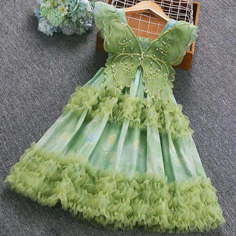 Girls' summer dress  new collection: kids' mesh princess dress, sweet baby girl tulle dress, cute skirt