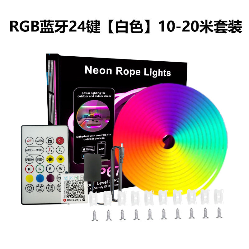 Bluetooth voice-activated magic neon light DIY horse racing water atmosphere light rgb silicone light strip 30 meters  spot