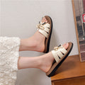 2026 new french retro sandals & slippers - women's summer outdoor wear, high-end bow accent, versatile one-strap sandals