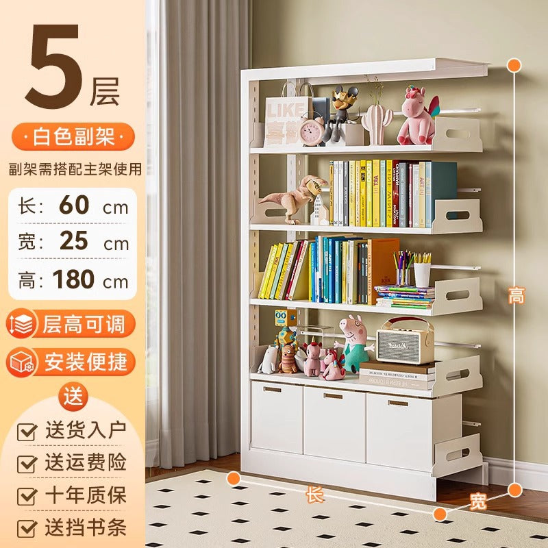 25cm steel library bookshelf - home floor-standing bookcase, kids' bookshelf, living room picture book display, simple iron art storage rack