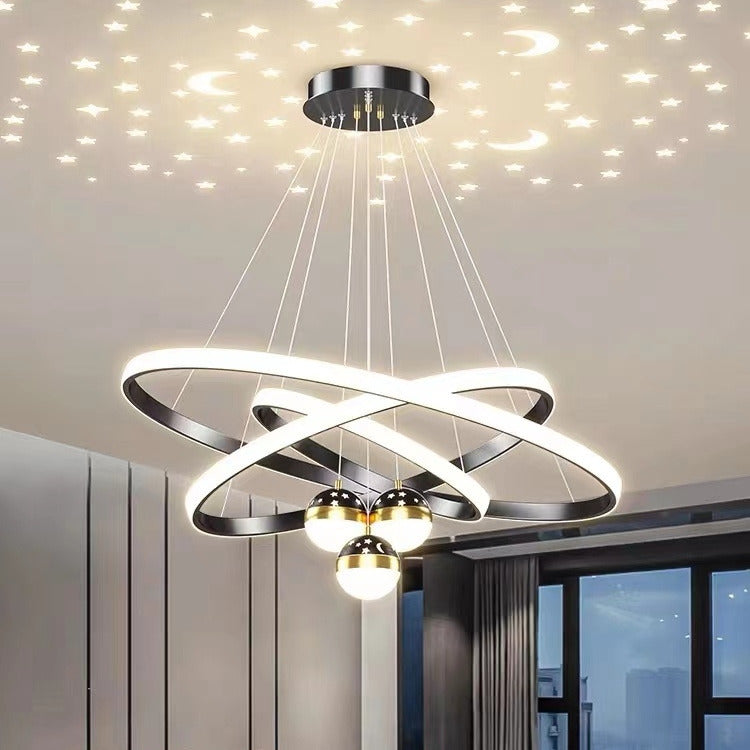 Zhongshan Lighting Starry Sky Projection Ceiling Light Apartment Living Room Light Main Light Dining Room Chandelier Bedroom Living Room Chandelier