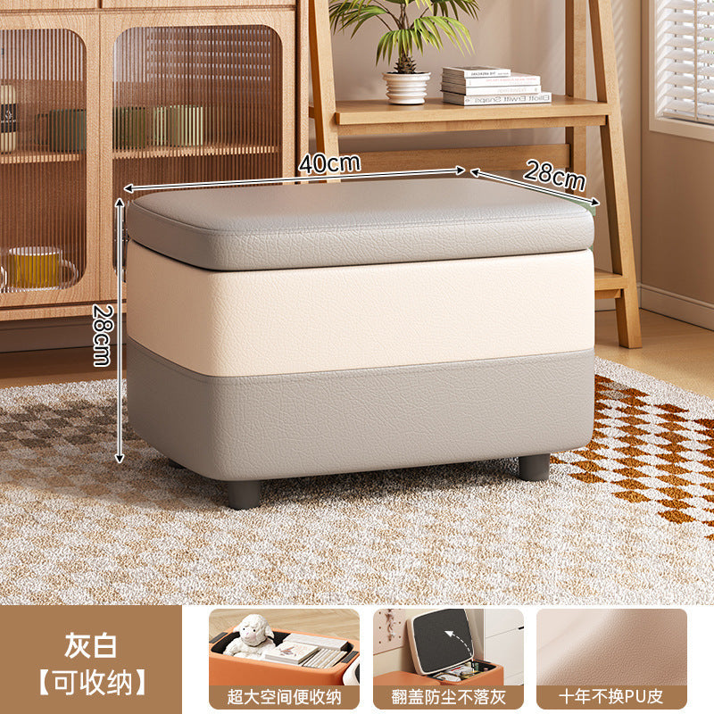 Solid wood stool household storage stool storage box stool can be used as a sofa stool door shoe change stool storage small bench