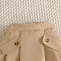 summer new girls' mesh long-sleeve top + cropped tank top + pleated skirt three-piece set - in stock