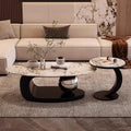 Living room slate coffee table combination simple modern small apartment for home italian normcoreaccessible luxurypopular oval sofa table