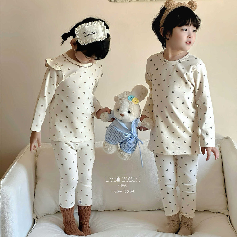 Korean style baby pajama set - spring/autumn cotton underwear set for kids - all-cotton long johns for boys and girls - autumn/winter base layer