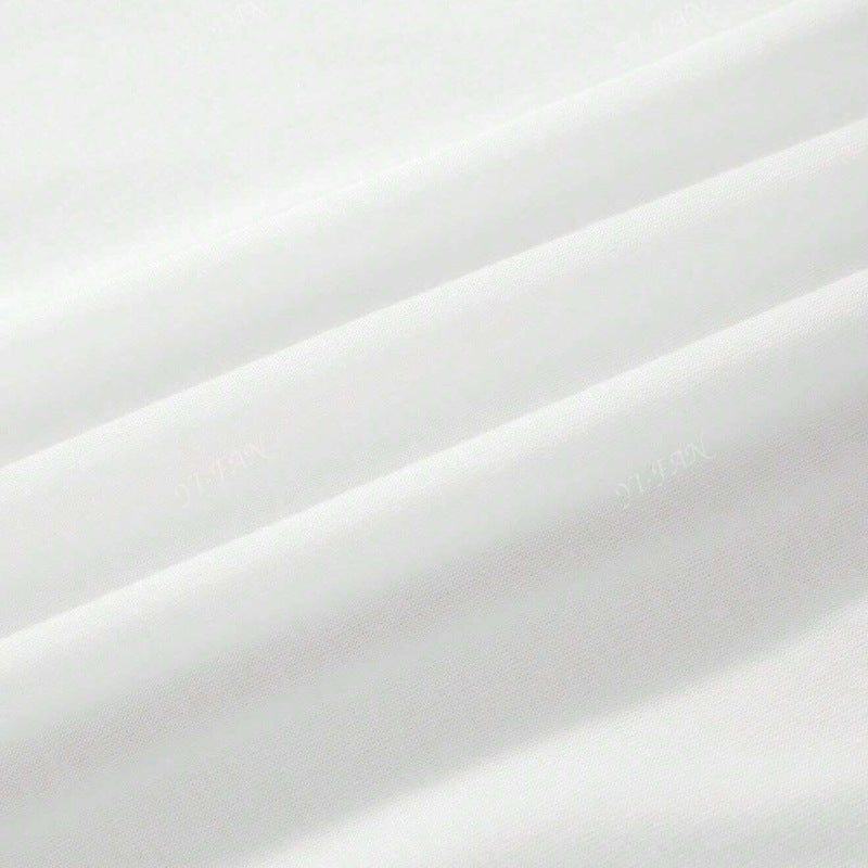 Cross-border European and American women's clothing bow loose T-shirt 2025 summer round neck polyester short sleeve  ins top pullover