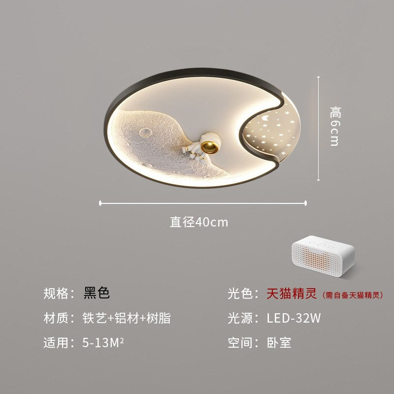 Children's room eye protection full spectrum astronaut ceiling light, boys and girls bedroom room warm lighting LED lamps