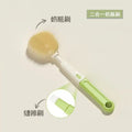 Multifunctional straight-handle silicone bottle brush set - portable nipple brush, baby bottle brush, water bottle brush, and cup cleaning brush set
