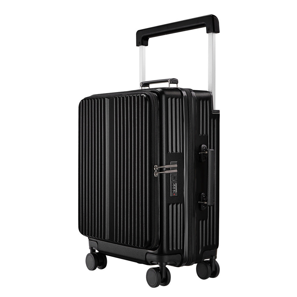Front opening full pass wide tie rod suitcase 28 inch anti-drop deep compartment suitcase expandable capacity outdoor password box