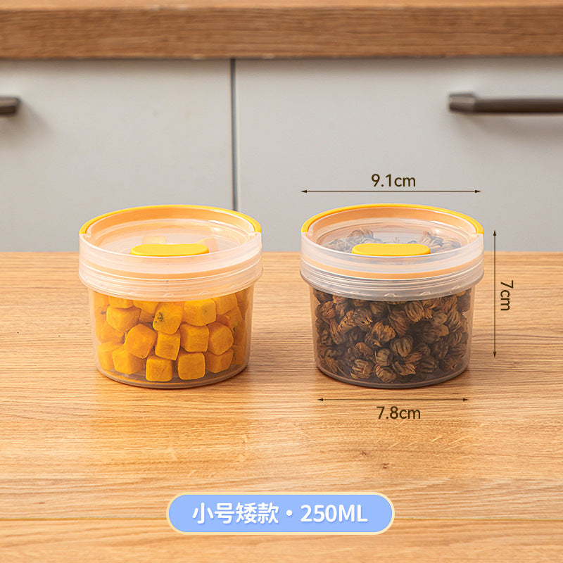 Kitchen plastic transparent grain jar fresh-keeping spices scented tea tangerine peel sealed jar food grade portable round storage box