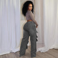 European and american style straight-leg jeans -  cross-border women's fashion - autumn street style trendy detachable button high-waisted pants