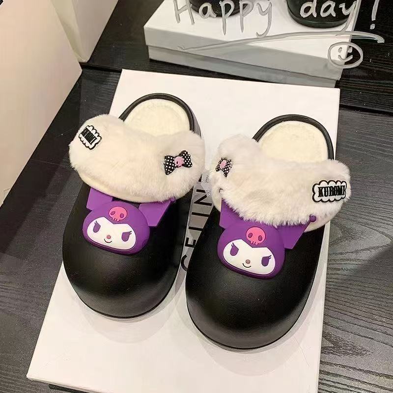 Fall and winternew arrival baotou waterproof cotton slippers with a sense of stepping on shit, thickenedheattech non-slip indoor and outdoor home stuffed women's cotton shoes