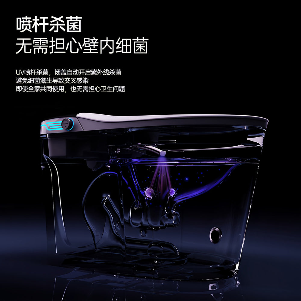 Lightweight smart toilet - fully automatic, integrated, foam-layer splash-proof, tankless, electric bidet with no water pressure limitation