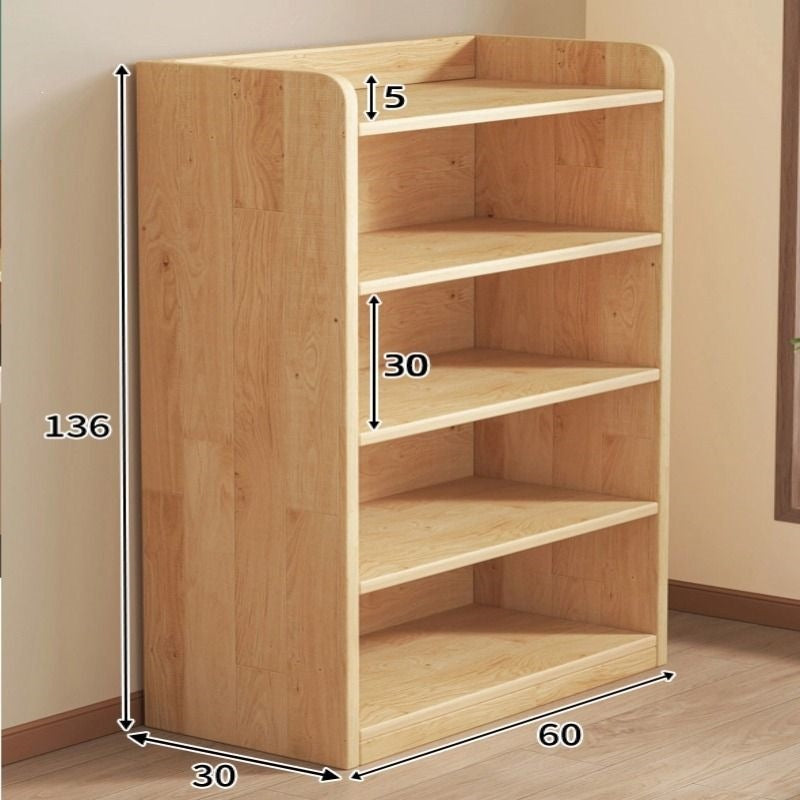 Solid wood bookshelf living room simple floor bookcase student storage rack children's home multi-layer bedroom storage cabinet