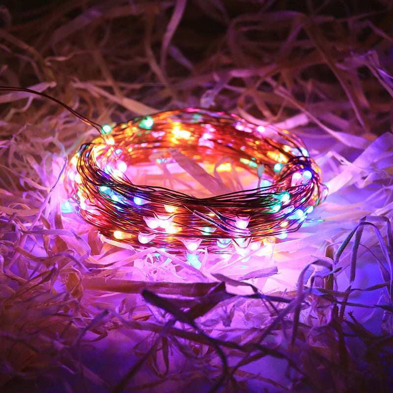 LED copper wire light string, remote control waterproof battery box copper wire light, courtyard Christmas decorative lights string lights star lights