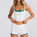 Sports bra tank top shorts camisole bra beautiful back pilates compression high elastic fitness running yoga set