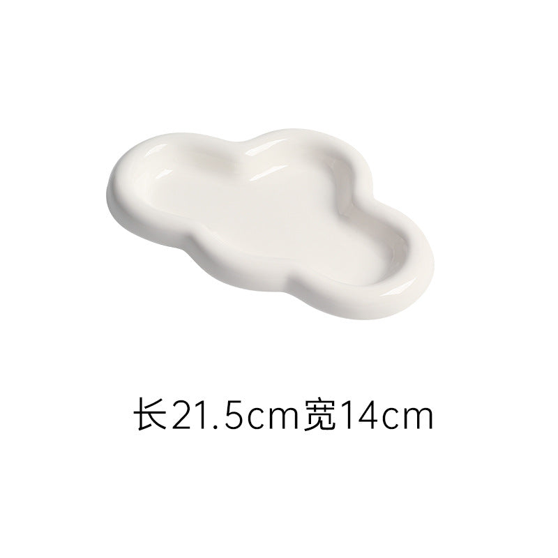 Ins creative t-shaped ceramic display plate entrance jewelry desktop storage ceramic plate props popular style tray
