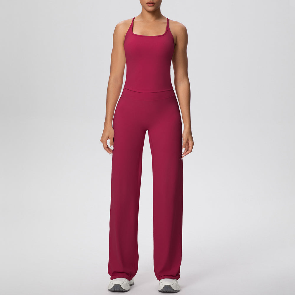 Cloud-feel casual quick-drying sports beautiful back peach butt yoga suit outdoor training running fitness suit two-piece set