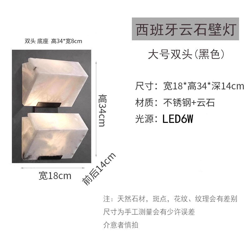accessible luxury designer marble wall lamp bedside postmodern casual bedroom living room background atmosphere lamp