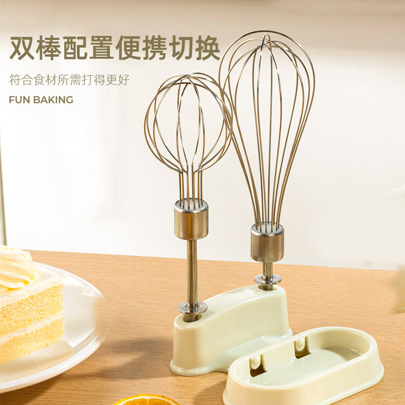 Wireless charging hand mixer - portable mini electric whisk for home baking - perfect for whipping egg whites and cream