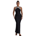 C7776 cross-border    new women's luxury beaded evening fishtail dress