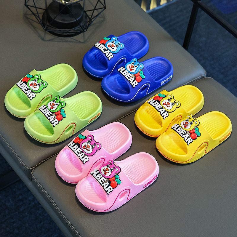 Kids' summer cartoon slippers - boys' indoor home anti-slip soft sole bathroom cute girls' baby parent-child sandals