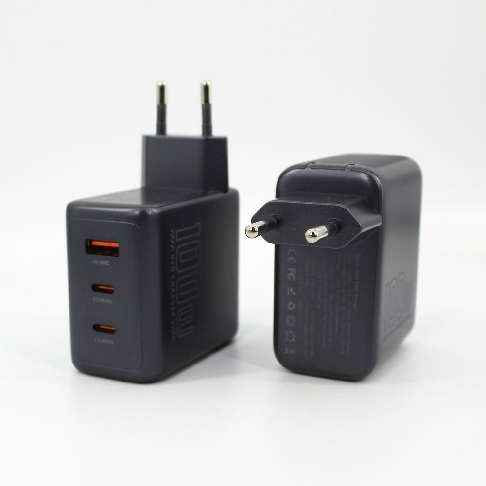 ai display 100w gan multi-port fast charging adapter - charger for laptops, tablets, and mobile phones