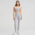 new arrivalfake two-piececontrast color white striped hip lifting pants suspender running sports intimates bra yoga suit