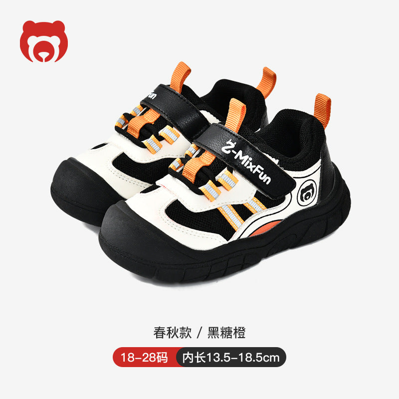 (sizes 18-28) spring/autumn baby stepping stones walking shoes, anti-slip soft sole functional anti-collision toddler shoes for boys and girls, ages 1-4