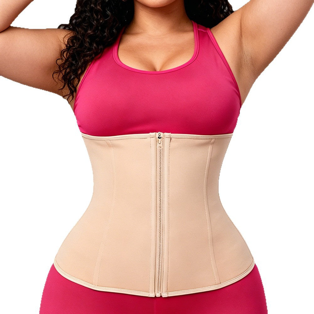 【lightweight】european and american style 2-layer high-waisted shapewear waist trainer - slimming, sweat-enhancing, and supportive