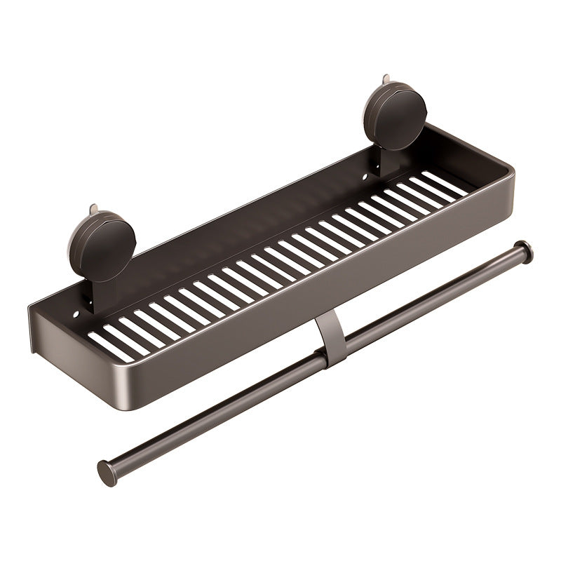 Space aluminum bathroom rack suction cup non-punching bathroom washstand storage rack universal kitchen seasoning rack