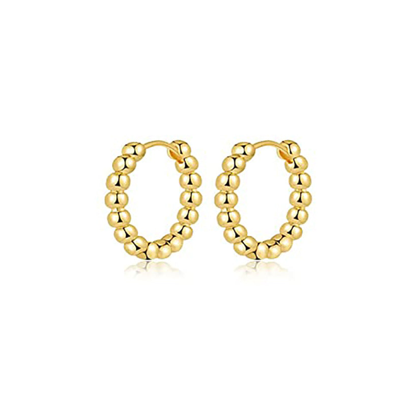 new arrival jewelry fashion exquisite zircon earrings small round ball normcore earrings cable stitch twisted circle earrings