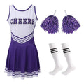Purple [dress + hand flowers + stockings]