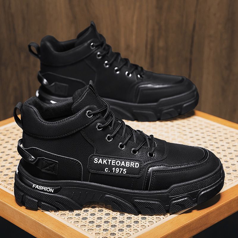 Men's 2025 new winter work boots: waterproof, slip-resistant, wear-resistant, athletic, casual, workwear, and trendy martin boots for construction sites