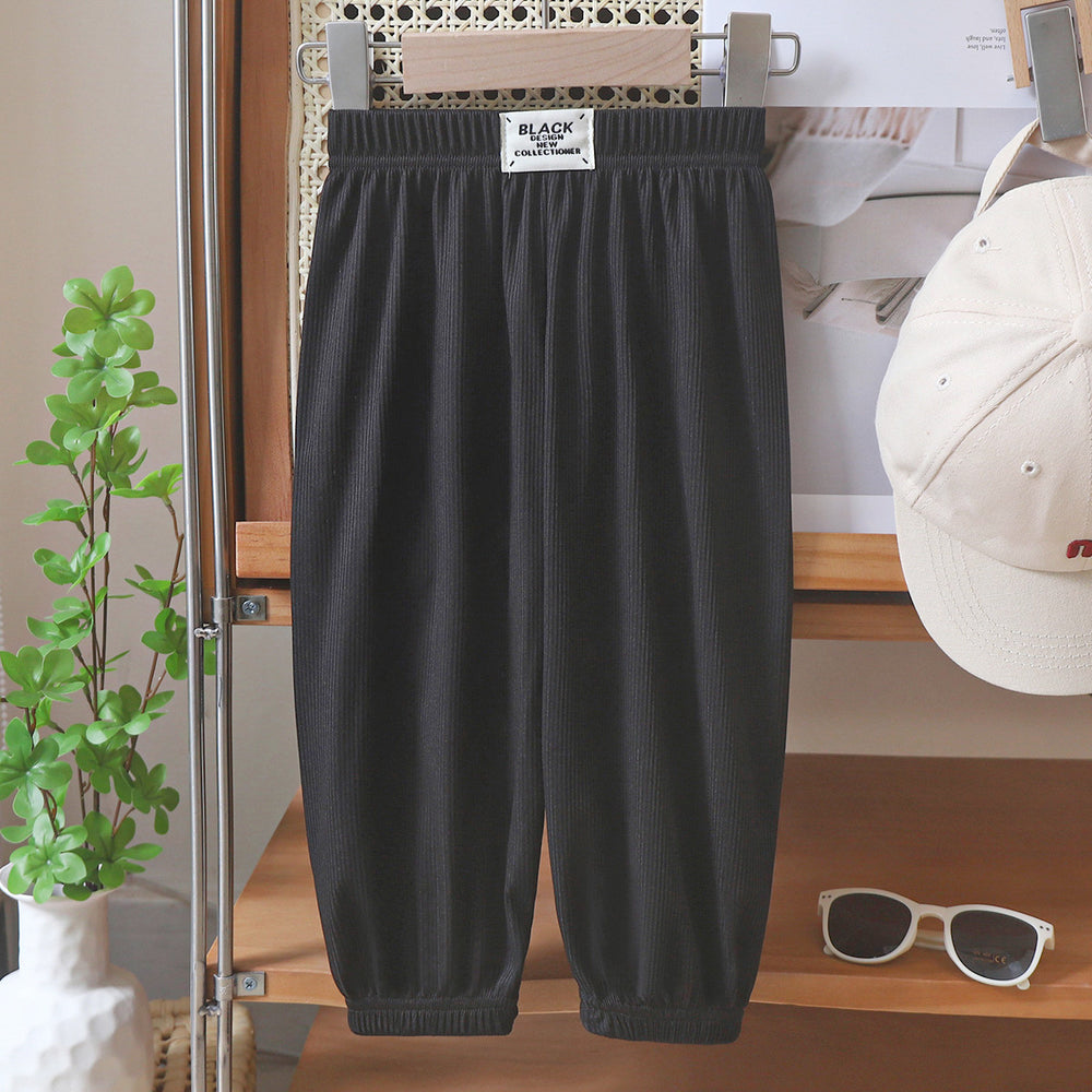 Summerkidsloose pants boys thin bloomers girls ice silk anti-pattern pants baby casual shake nine-point pants