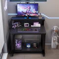Carbon fiber computer desk - all-in-one desktop gaming table for home, multi-tier office desk, small apartment mobile study table