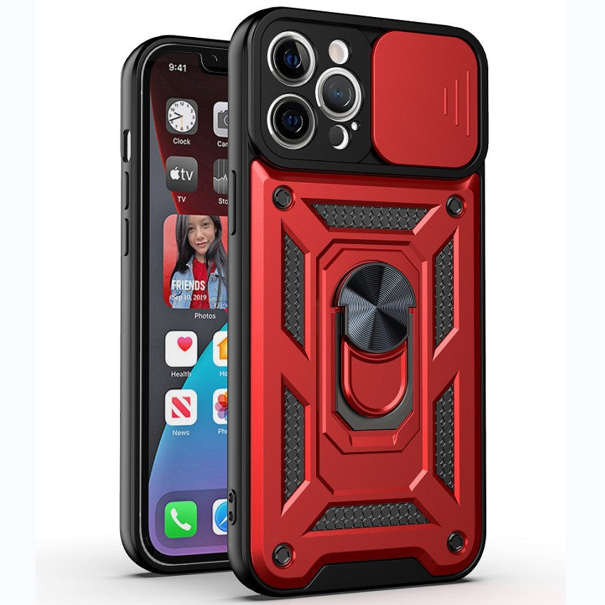 Suitable for iphone17pro sliding window mobile phone case apple 15 shunjia car 16 sergeant x ring holder protective cover