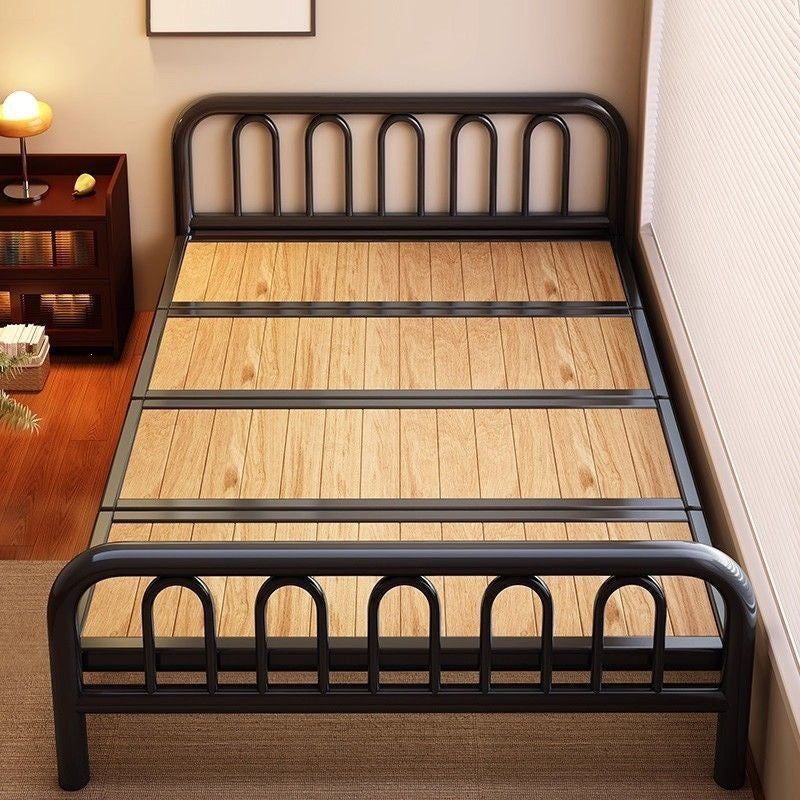 Folding bed - simple, home-use, adult single bed - perfect for rentals, offices, nap time, dorms - iron frame bed